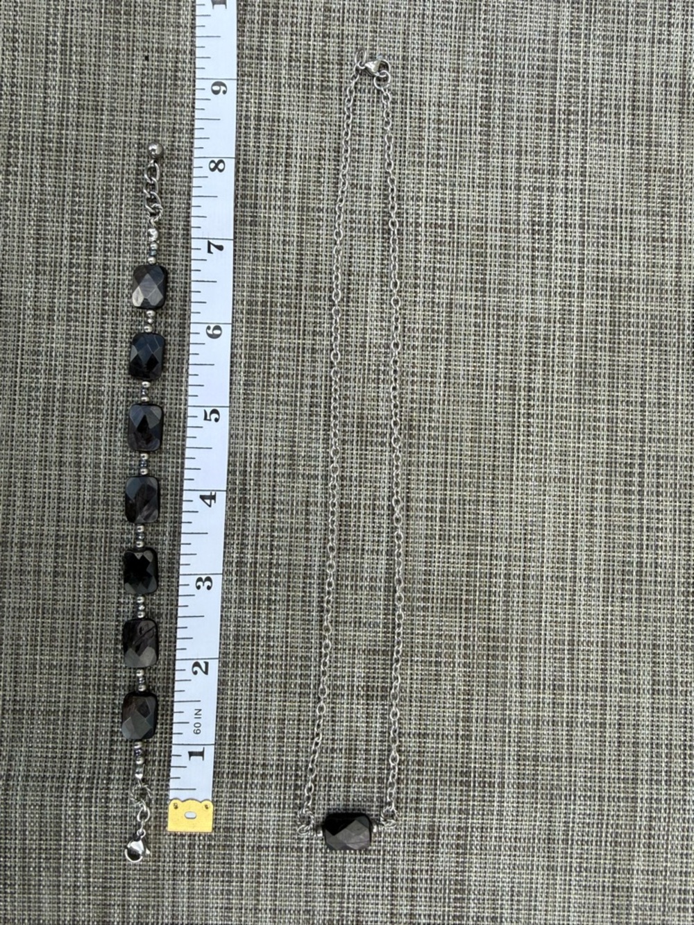 HyperSthene Faceted pendant necklace stainless steel - Picture 2 of 2